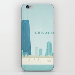  Vintage Chicago Travel Poster iPhone Skin