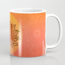 Lotus Flower of Life Meditation  Art Coffee Mug | Lotus, Meditation, Illustration, Esotheric, Blossom, Orange, Yoga, Zen, Round, Concept 