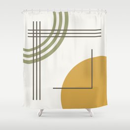 Mid Century Modern Geo Abstract 01 Shower Curtain