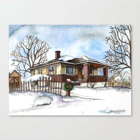 A Bungalow in the Country Canvas Print