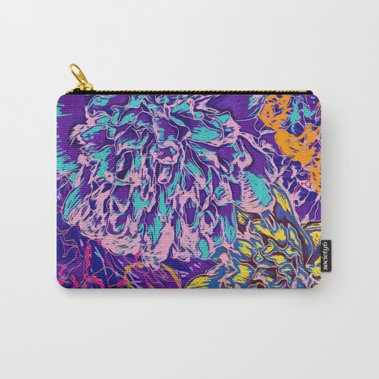 Very colorful abstract flowers Carry-All Pouch