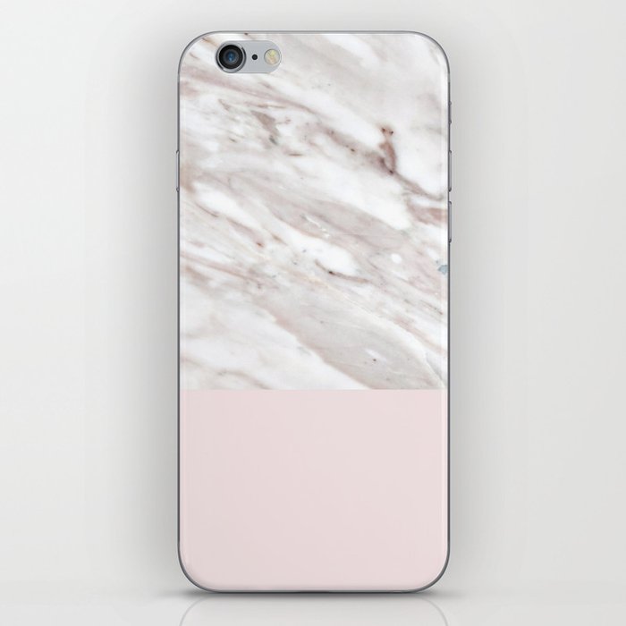 Blush and taupe marble iPhone Skin