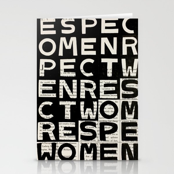 respect women Stationery Cards