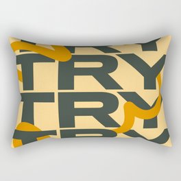 Try Try Try Again in Orange, Yellow and Green Colorway Rectangular Pillow
