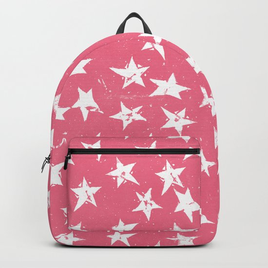 Linocut Stars- Blush & White Backpack