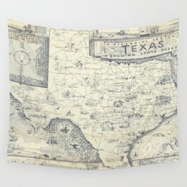 A pictorial sketch of Texas-Old vintage map Wall Tapestry
