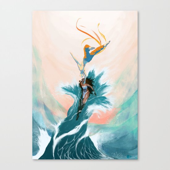Katara and Aang Canvas Print