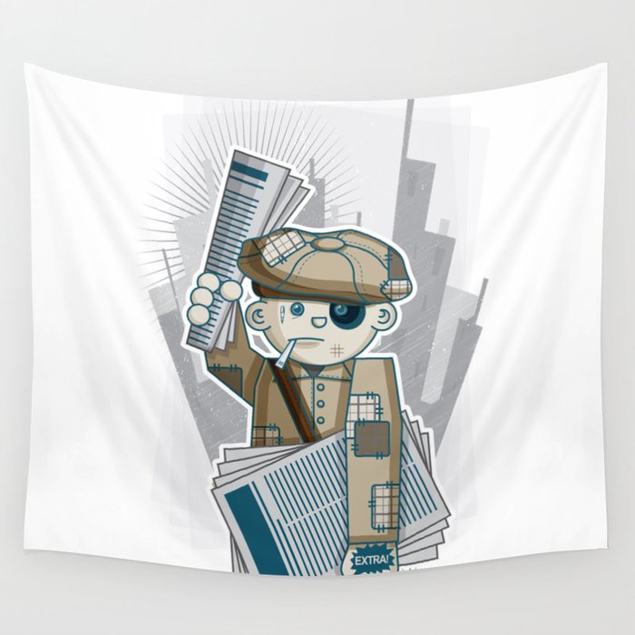 Big City Paperboy Wall Tapestry