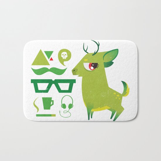 Hipsdeer (green) Bath Mat