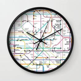 The Broadway Musical History Subway Map Wall Clock