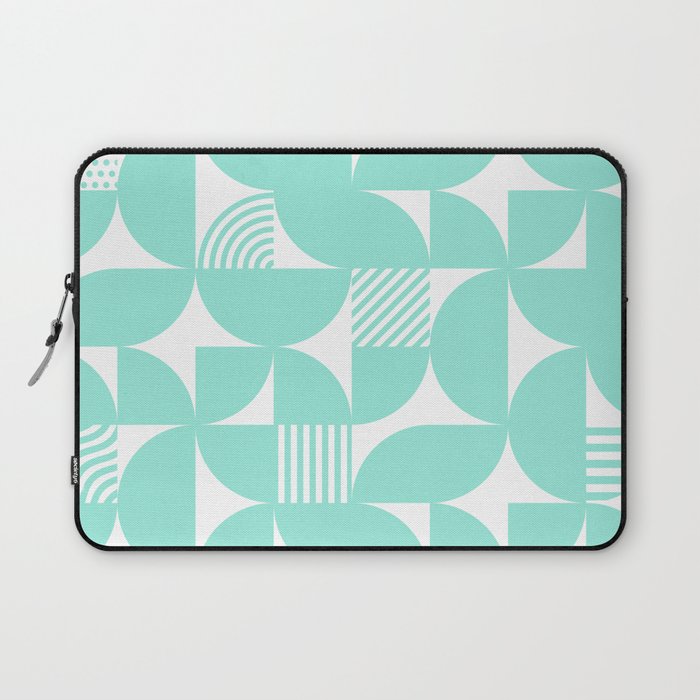 Seafoam Mid Century Bauhaus Semi Circle Pattern Laptop Sleeve