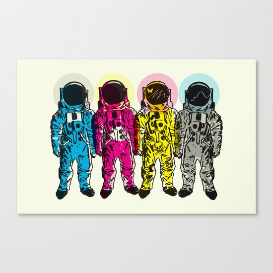 CMYK Spacemen Canvas Print