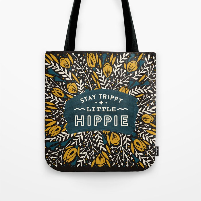 Stay Trippy Little Hippie – Charcoal Tote Bag