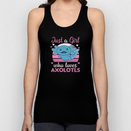 Axolotl Lovers Sweet Animals For Girls Pink Unisex Tank Top