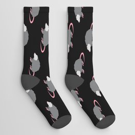 playing possum on black Socks