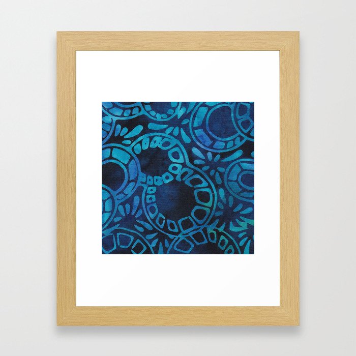Blue Batik 09 Framed Art Print