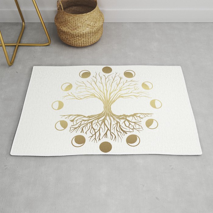 Magical Sacred Tree Of Life With Moon Phases Rug