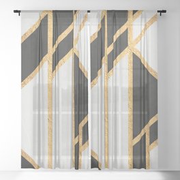 Black and White Luxury Art Deco Sheer Curtain