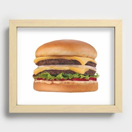 Hamburger - Double Double Cheeseburger,  with lettuce and Onions Recessed Framed Print