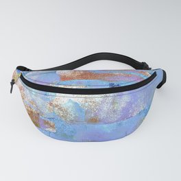 African Dye - Colorful Ink Paint Abstract Ethnic Tribal Organic Shape Art Mud Cloth Baby Blue Fanny Pack