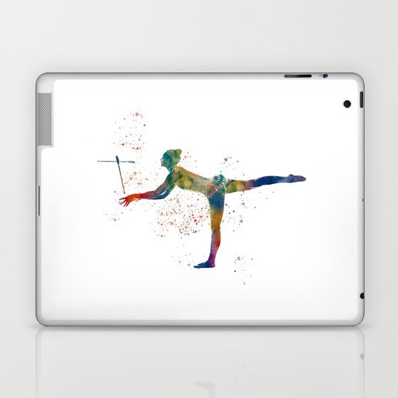Rhythmic gymnastics in watercolor Laptop & iPad Skin