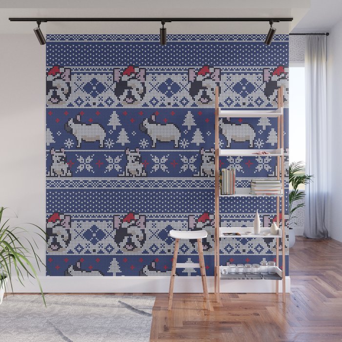 Christmas Frenchie Wall Mural