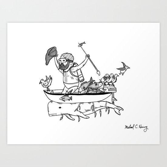 In which sea mammals can be used for propulsion in maritime exploration Art Print
