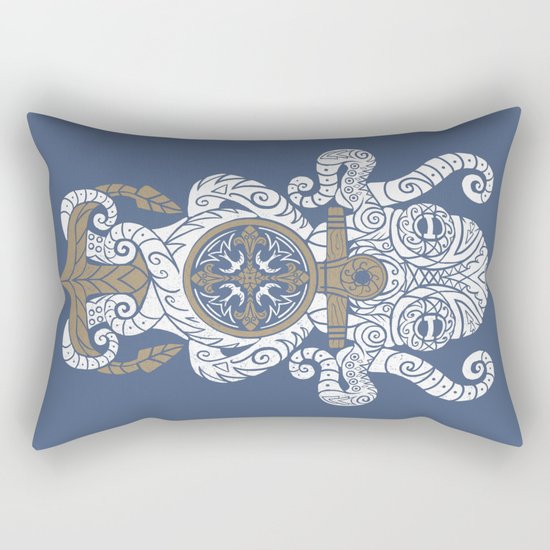 Octopus anchor and compass in tribal style Rectangular Pillow