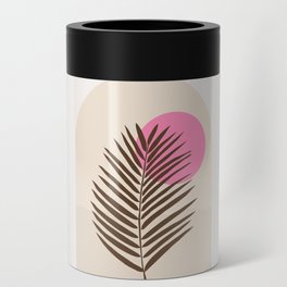 Window Arch | 03 - Palm Leaf Print Retro Sun And Ocean Olive And Pink Can Cooler