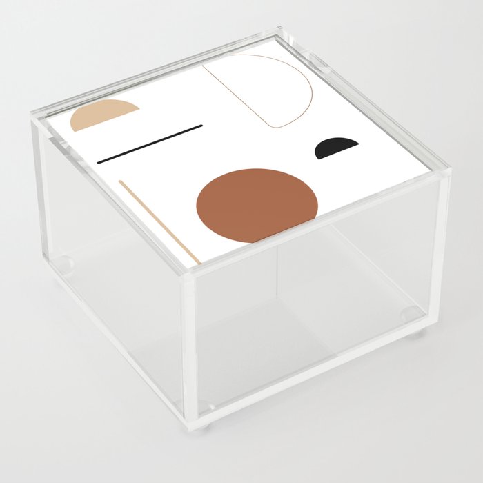 Funky Shapes Print Composition 16, Modern Art V1 Acrylic Box