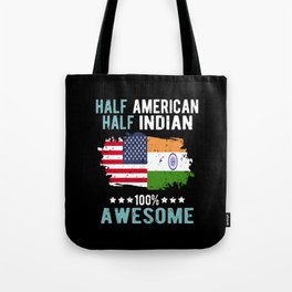 Half American Half Indian Tote Bag