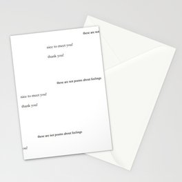 nice to meet you thank you  Stationery Cards