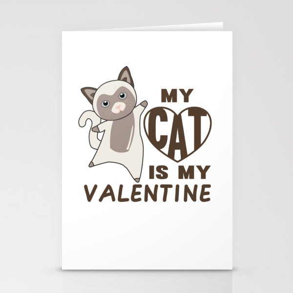My Cat Is My Valentine Cute Cat For Valentine's Stationery Cards