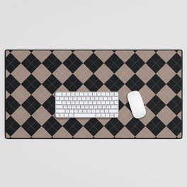 Black and Brown Argyle checks pattern. Digital Painting Illustration Background Desk Mat
