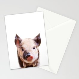 Baby Pig, Farm Animals, Art for Kids, Baby Animals Art Print By Synplus Stationery Card