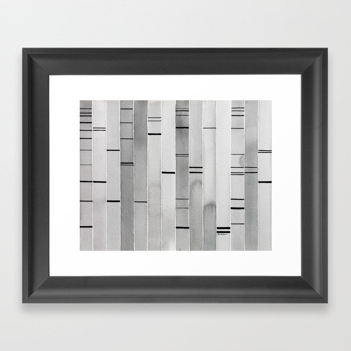 "PAGE3" Gel Electrophoresis 3, watercolor, painting, abstract, science, science art, dna, dna art Framed Art Print