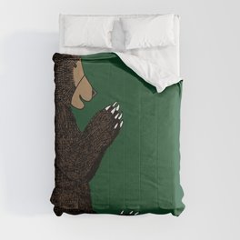 happy bear (green background) Comforter