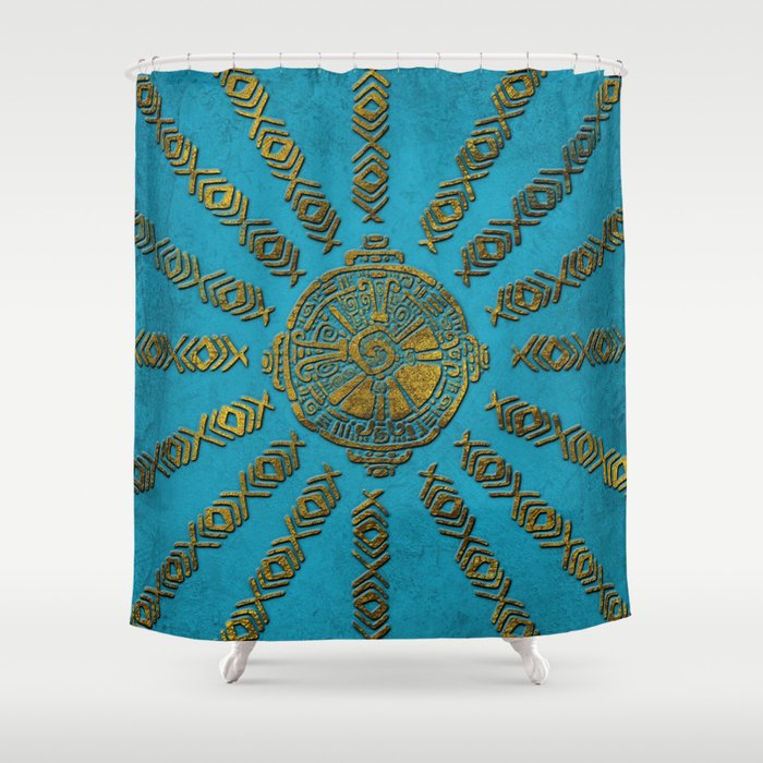 Hunab Ku Mayan Symbol Vintage Gold On Old Stone Shower Curtain By Hunab Ku Mayan Symbol Vintage Gold On Old Stone Shower Curtain By K9printart Society6