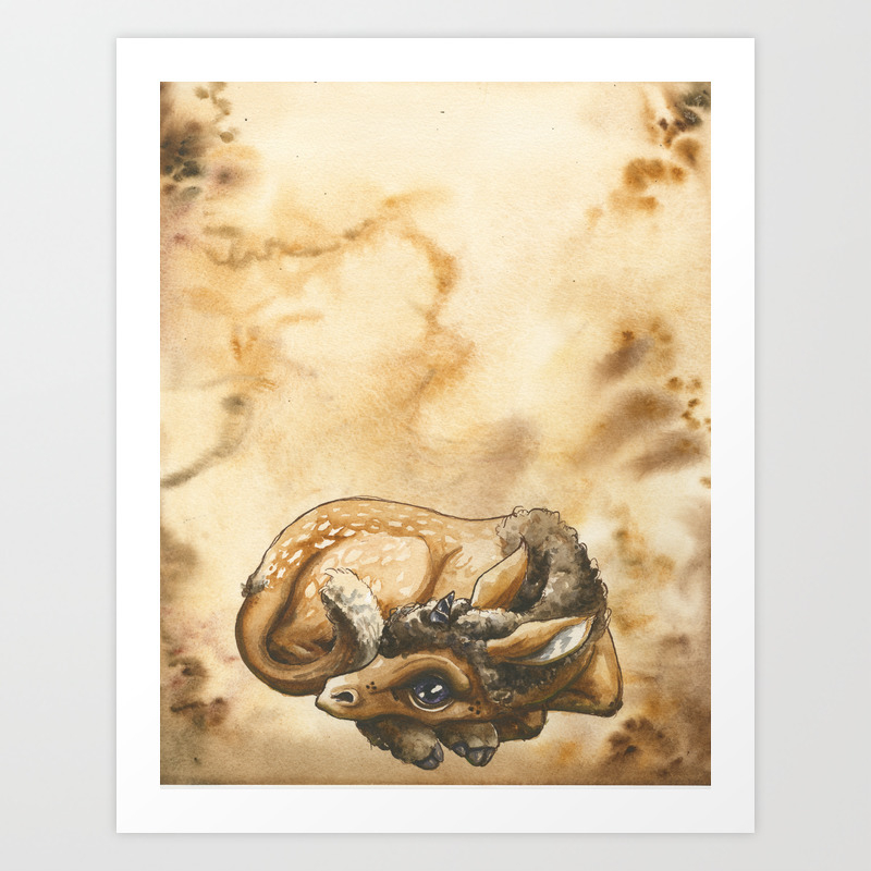 Baby Unicorn Faun Art Print By Bambikhan Society6 Kawaii unicorn from blume petal pets with beautiful sparkly mane and. society6