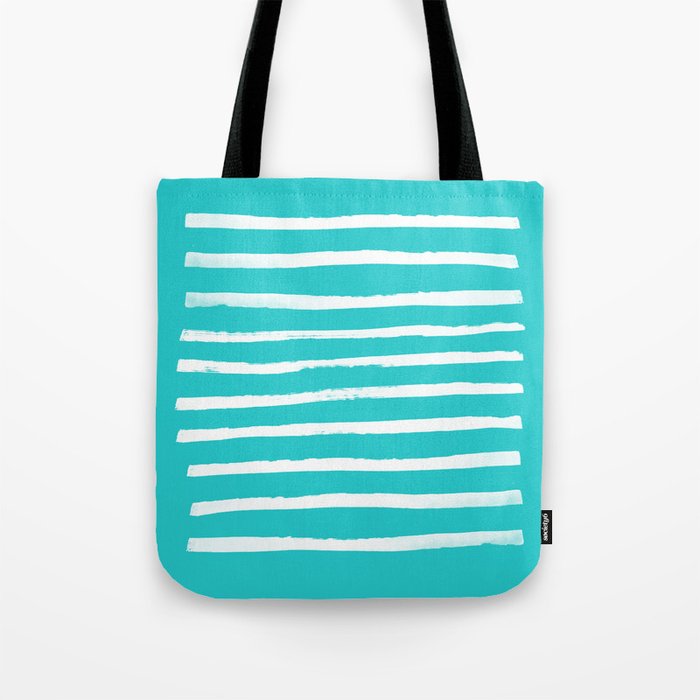 Simple Stripes - Aqua Tote Bag