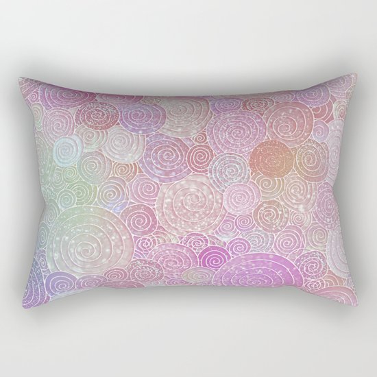 Abstract pink rosegold glamour glitter circles for ladies on #Society6 Rectangular Pillow