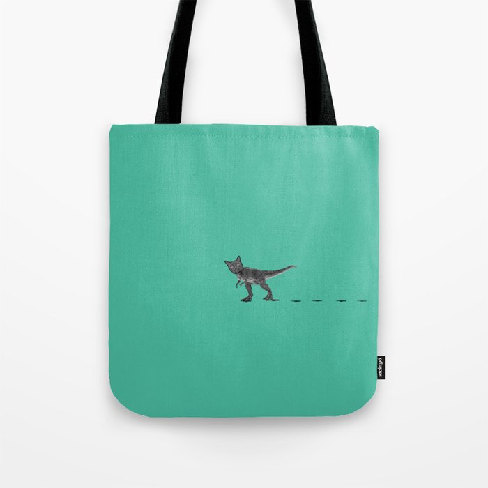 Cat Dinosaur Tote Bag