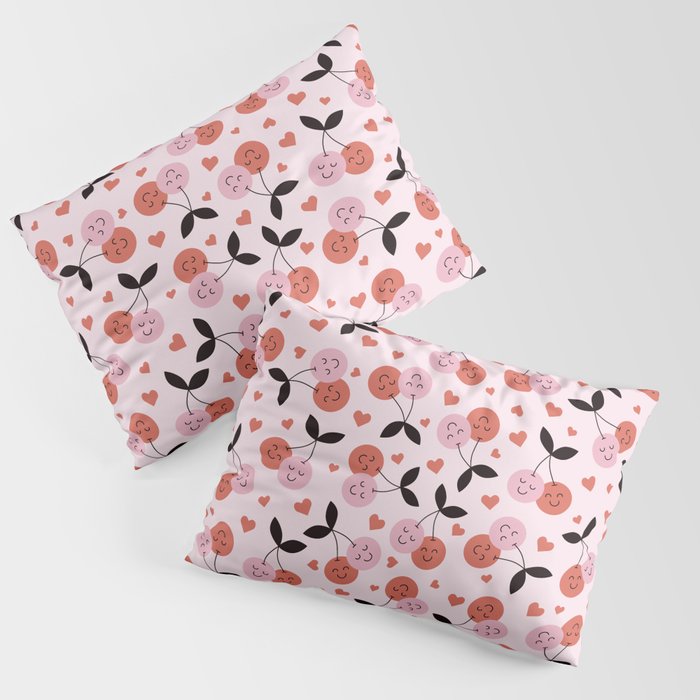 In Love Cherry Pattern in Red Pillow Sham