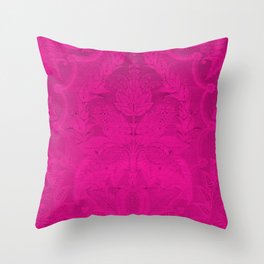 French Silk Brocade Fuchsia Throw Pillow