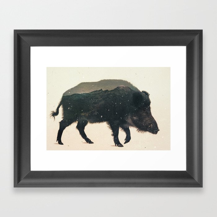 Veluwe: Wild Boar Framed Art Print