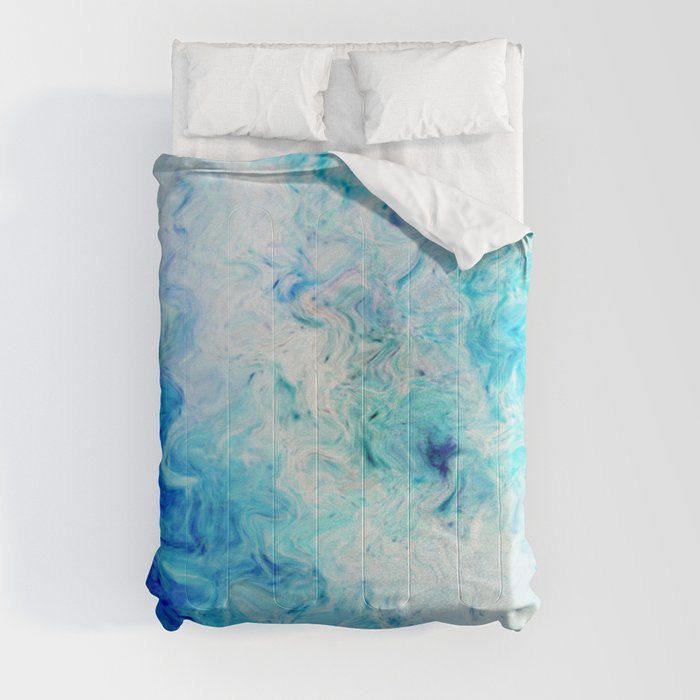 Fluid Colors (Blue/White) Comforter