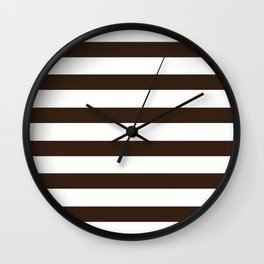 Coal Black Stripes on White Wall Clock