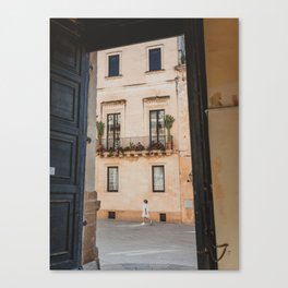 Walking the streets of Italy | Travel Photography | Street Fine Art Photography | Lemon & Peach Canvas Print