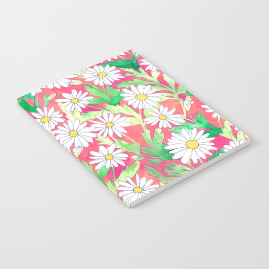 Sketchbook Daisies Coral Notebook