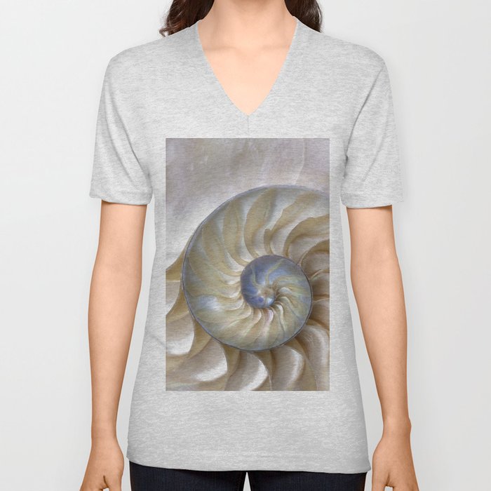 Nautilus Shell V Neck T Shirt